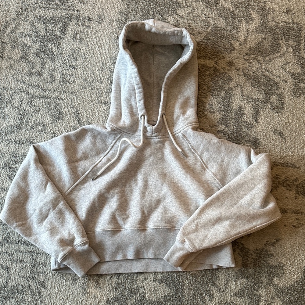Abercrombie & Fitch Light Gray Cropped Women's Hoodie